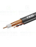 Cablu coaxial RG6 75 ohm cu alimentare - CCS + 2 fire CCA x 0,75 mm² - TED Electric TED002594