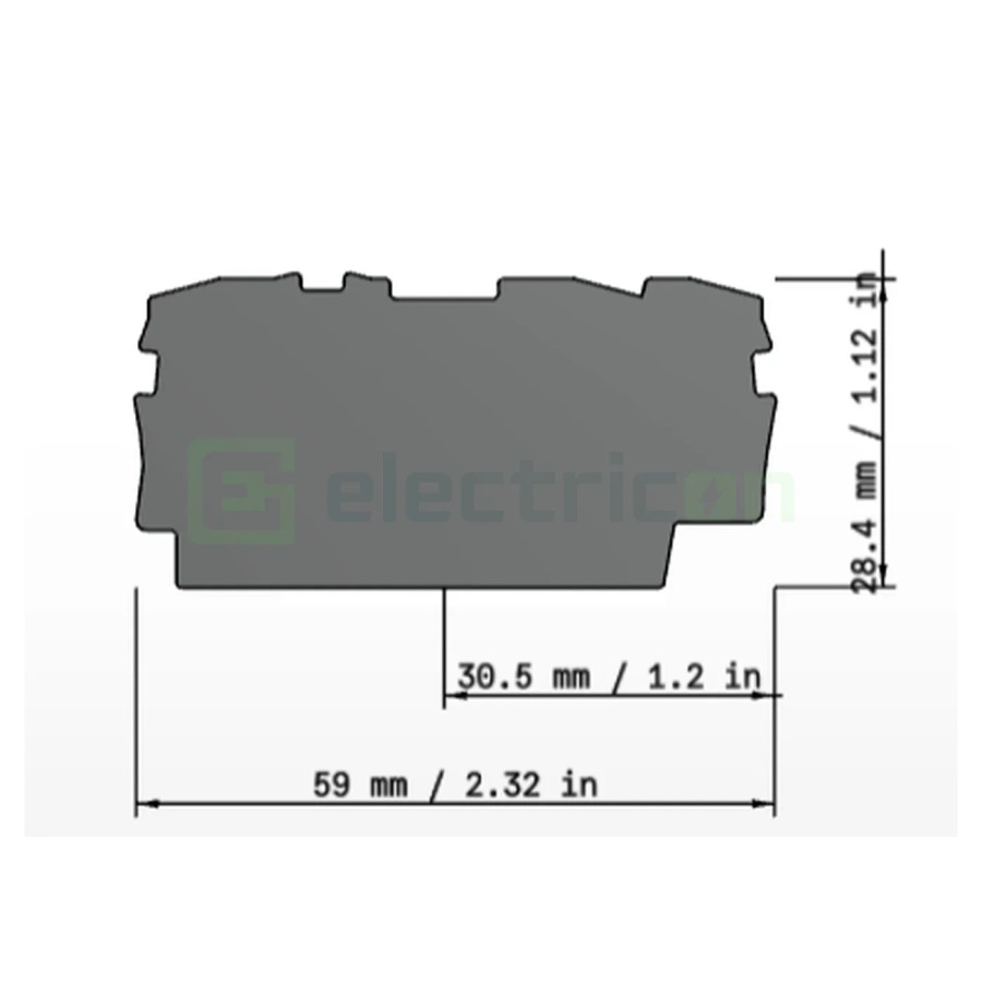 Conector Wago Element terminal pentru cleme sir seria Wago 2201 (3 conexiuni), grosime 0,8 mm, gri, Wago, 2002-1391 – montaj rap