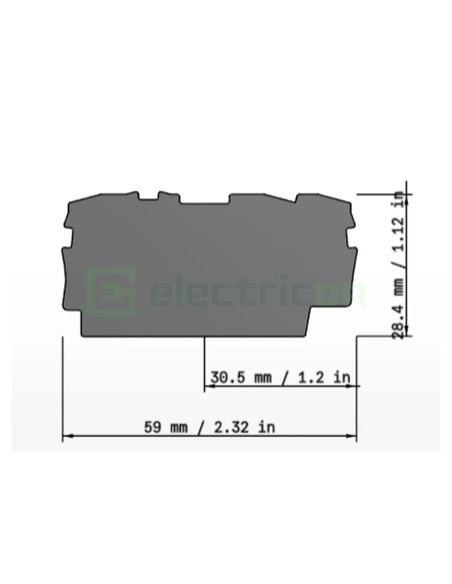 Conector Wago Element terminal pentru cleme sir seria Wago 2201 (3 conexiuni), grosime 0,8 mm, gri, Wago, 2002-1391 – montaj rap