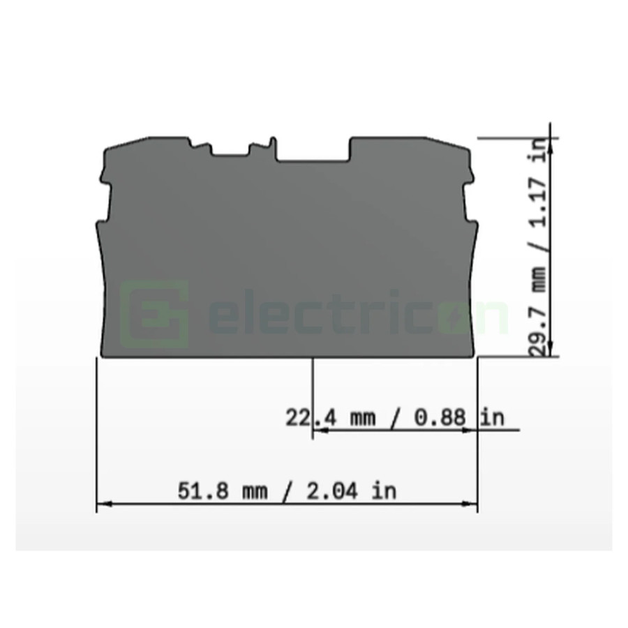 Conector Wago Element terminal pentru cleme sir seria Wago 2204 (2 conexiuni), grosime 1 mm, gri, Wago, 2004-1491 – montaj rapid