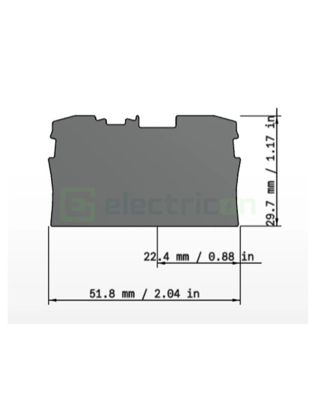 Conector Wago Element terminal pentru cleme sir seria Wago 2204 (2 conexiuni), grosime 1 mm, gri, Wago, 2004-1491 – montaj rapid