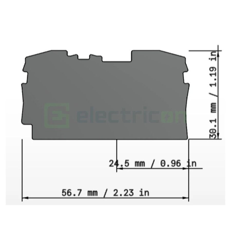 Conector Wago Element terminal pentru cleme sir seria Wago 2206 (2 conexiuni), grosime 1 mm, gri, Wago, 2006-1291 – montaj rapid
