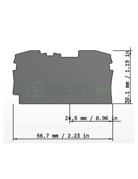 Conector Wago Element terminal pentru cleme sir seria Wago 2206 (2 conexiuni), grosime 1 mm, gri, Wago, 2006-1291 – montaj rapid