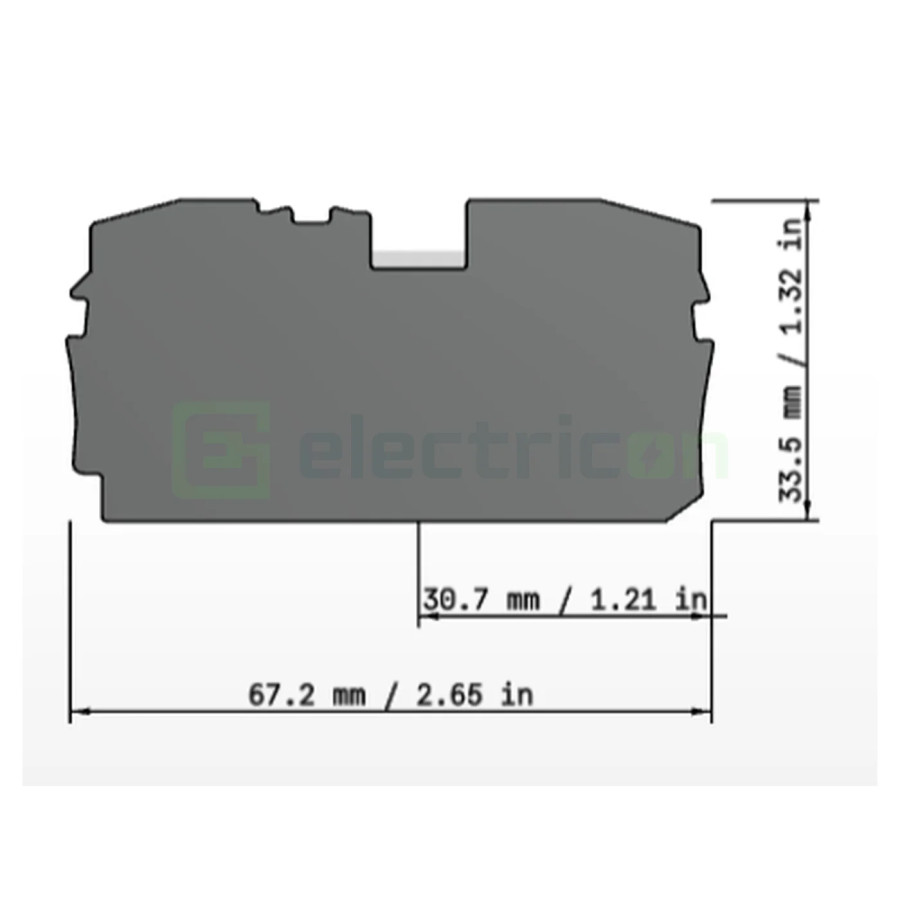 Conector Wago Element terminal pentru cleme sir seria Wago 2210 (2 conexiuni), grosime 0.1 mm, gri, Wago, 2010-1291 – montaj rap