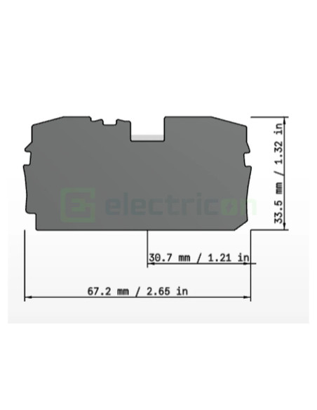Conector Wago Element terminal pentru cleme sir seria Wago 2210 (2 conexiuni), grosime 0.1 mm, gri, Wago, 2010-1291 – montaj rap