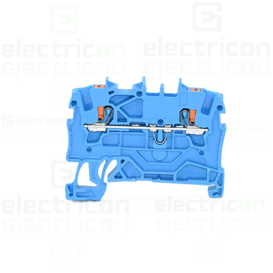 Conector Wago 5 mm² Clema șir, de trecere, 2 conexiuni, 1,5 mm²,albastru, TopJobs Push-In, Wago, 2201-1204 – montaj rapid și sig