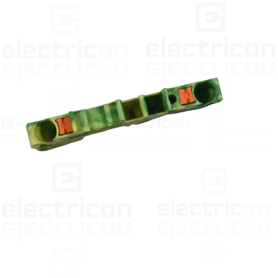Conector Wago 5 mm² Clema șir, de trecere,împământare, 2 conexiuni, 1,5 mm²,verde-galben, TopJobs Push-In, Wago, 2201-1207 – mon