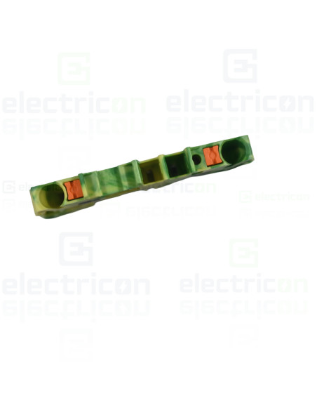 Conector Wago 5 mm² Clema șir, de trecere,împământare, 2 conexiuni, 1,5 mm²,verde-galben, TopJobs Push-In, Wago, 2201-1207 – mon