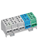 Clemă de derivație Cu-Cu 5P 20 conexiuni (5x(2x35mm² + 2x25mm²)) 3L+PE+N - Hager KH45A