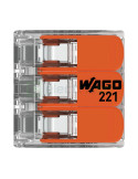 Conector legătură doză Cu-Cu 3 conexiuni 0.5-6mm² cu clapetă (lițat) 221-613 - WAGO 221-613