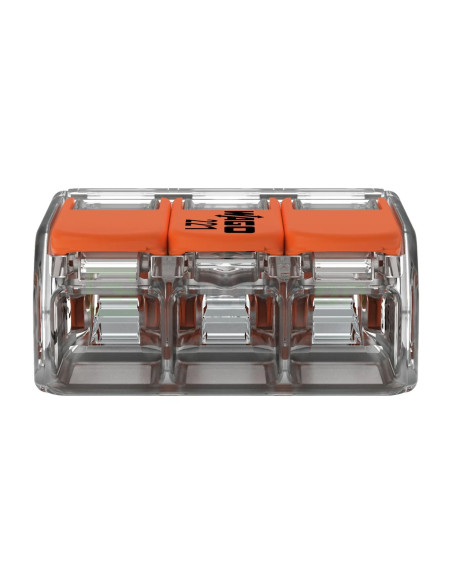 Conector Wago 6mm² Clemă legătură doză pentru cablu lițat, 3x6mm², Wago, 221-613 – montaj rapid și sigur în aplicații electrice