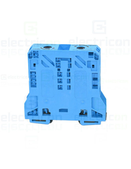 Conector Wago Clema sir WAGO de trecere cu 2 conductori pe sina, 50mm, albastru – montaj rapid și sigur în aplicații electrice d