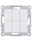 Întrerupător - cap-scară triplu - 10AX - încastrat - alb - IP20 - Hager Lumina2 - WL0070