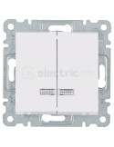 Întrerupător - comutator dublu (serit) - iluminat - încastrat - alb - interior - Hager Lumina2 - WL0240