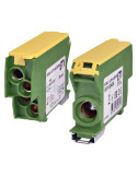 Clemă de derivație Cu-Cu 1P 5 conexiuni (1x70mm² + 4x25mm²) EDC-70/4 galben/verde - ETI 001102436