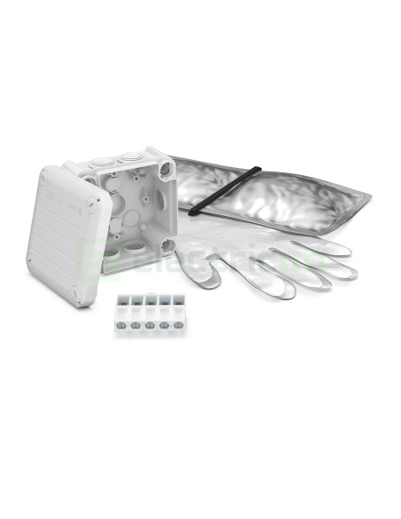 Doza ramnificație, peste tencuială, T60, cu garnitură de etanșare și bloc de cleme, rășină turnată, 100x100x48 mm, OBO Betterman