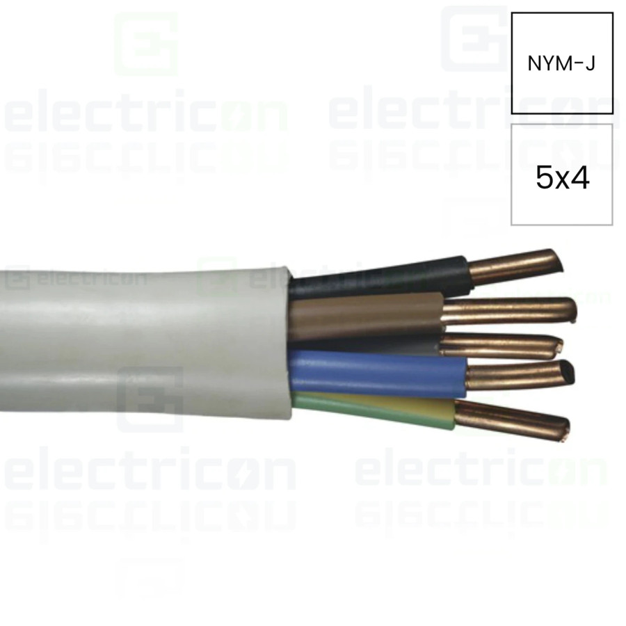 Cablu electric monofilar rigid, (N)YM-J 5x4 mm², gri - Electricon.ro