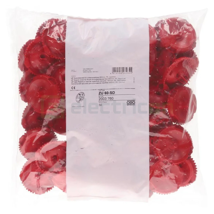 Capac cu semnalizare, simplu, pentru doze sub tencuiala, UP, OBO Bettermann, 2003760