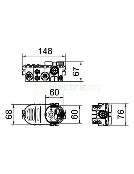 Doza aparataj, sub tencuială, UE 66-L, Ø61 mm, OBO Bettermann, etanșă, 2003727 