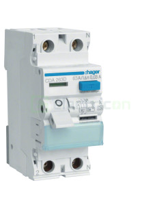 Disjunctor diferential 63A/30mA Hager - CDA263D