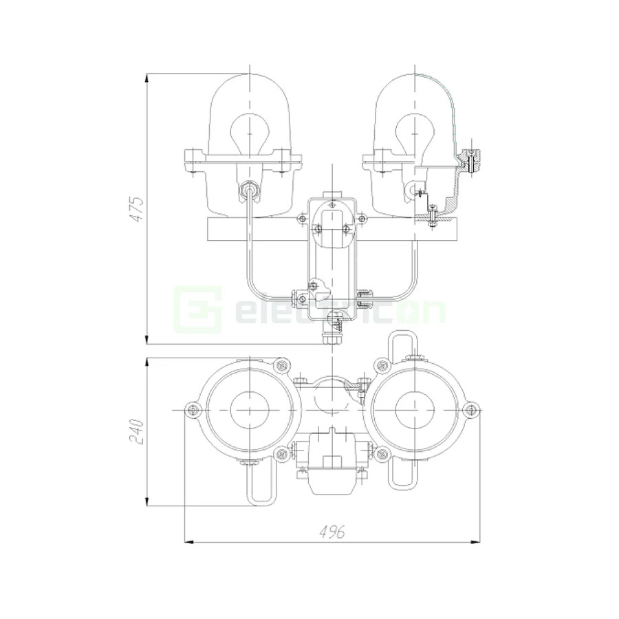 Lampa de balizaj Dubla, cu filtru rosu LBDFR-02