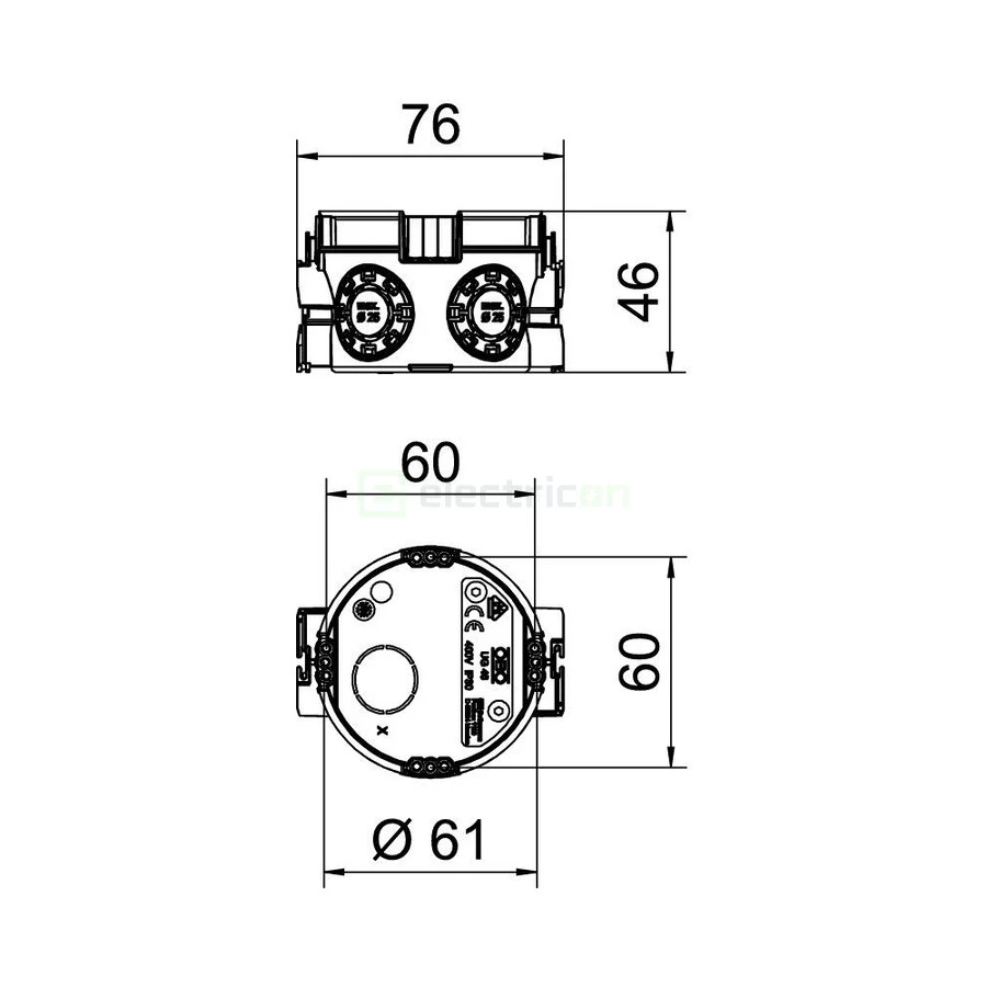 Doza aparataj, sub tencuială, UG 46, Ø60 mm, OBO Bettermann,2003700