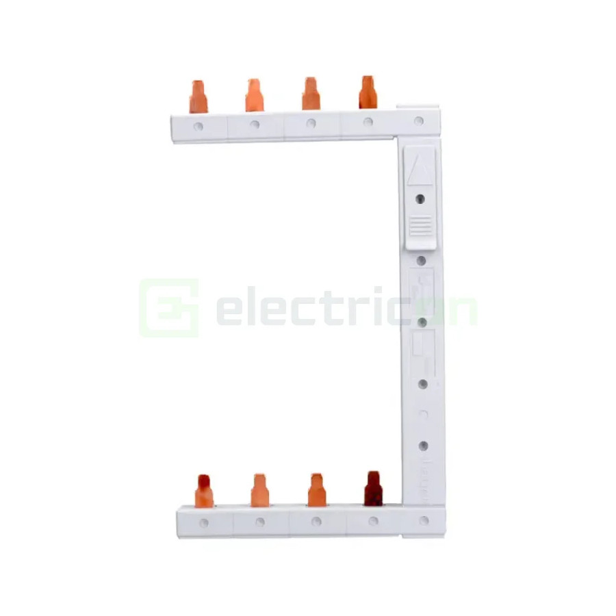 Bareta alimentare (busbar), 3P+N, tip pin, 4 module x 2 randuri, stanga-vertical, 63A, Hage