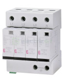 Descarcător supratensiune - SPD - Tip 1+2 3P+N trifazic broșabil cu semnalizare 4M 12.5kA/50kA - ETI 002442917