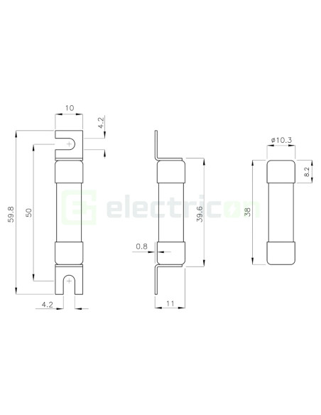 Siguranta fuzibila cilindrica fotovoltaica, CH10x38, 14A, gPV, 1000V, DC, ETI, 002625079