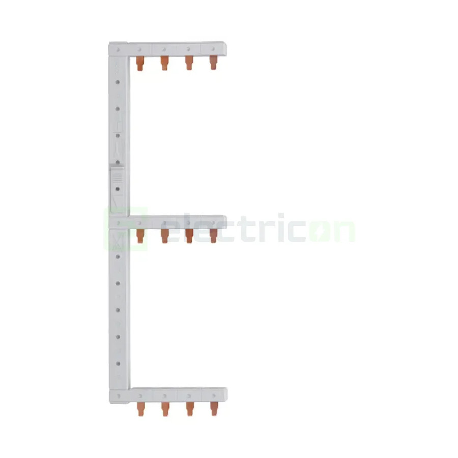 Bareta alimentare (busbar), 3P+N, tip pin, 4 module x 3 randuri, stanga-vertical, 63A, Hager