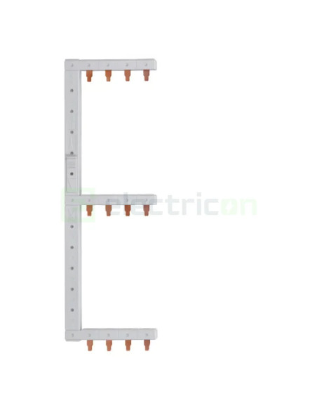 Bareta alimentare (busbar), 3P+N, tip pin, 4 module x 3 randuri, stanga-vertical, 63A, Hager