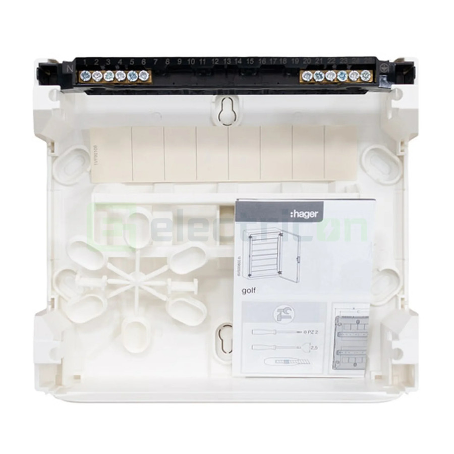 Tablou aparent, 8 module, 1x8, usa transparenta, IP40, Hager, Golf, VS108TD - Electricon.ro