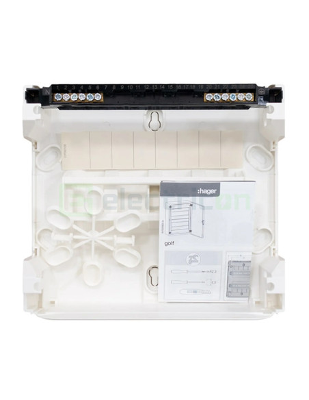 Tablou aparent, 8 module, 1x8, usa transparenta, IP40, Hager, Golf, VS108TD - Electricon.ro