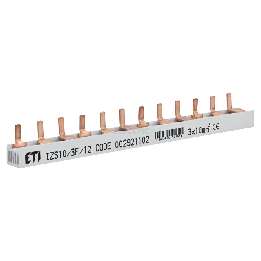 Bareta alimentare (busbar), 3P, tip pin, 12 module, 10mmp, 63A, ETI