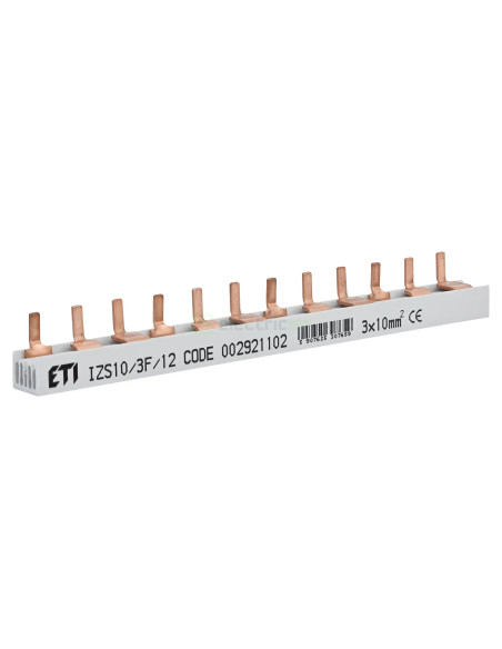 Bareta alimentare (busbar), 3P, tip pin, 12 module, 10mmp, 63A, ETI