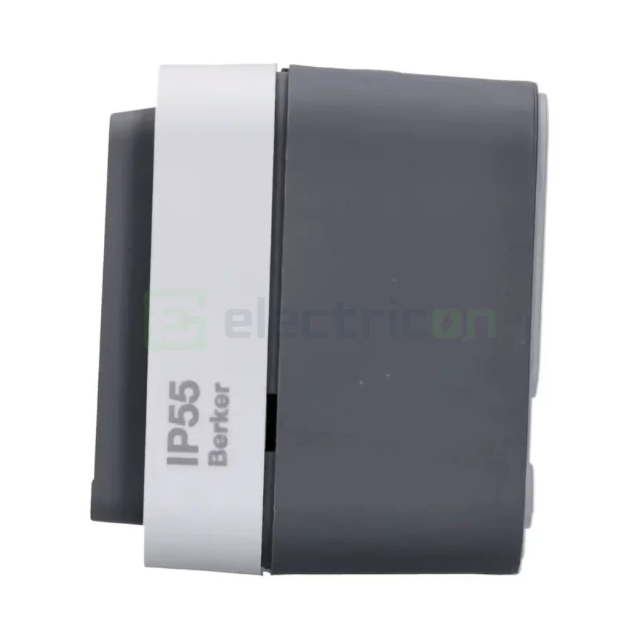 Priza 2P+E, cu capac, aplicat, gri antracit, IP55, Berker W.1, Hager,47403515