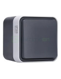 Întrerupător - simplu cap-scară - 10AX 250V - exterior - gri - IP55 - Berker W.1 - 30763505