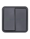Întrerupător - dublu cap-scară - 10AX 250V - exterior - gri - IP55 - Berker W.1 - 30753505
