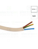 Cablu electric rigid cupru NYM-J 3x6 mm², gri deschis