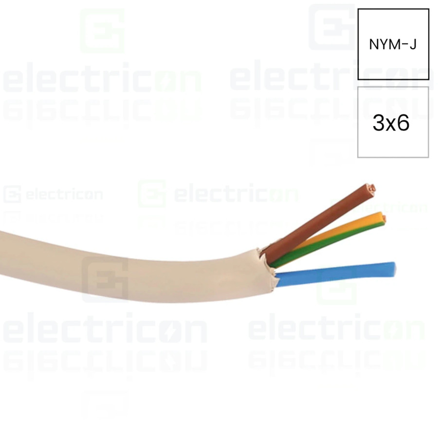 Cablu electric monofilar rigid, (N)YM-J 3x6 mm², gri deschis - Electricon.ro