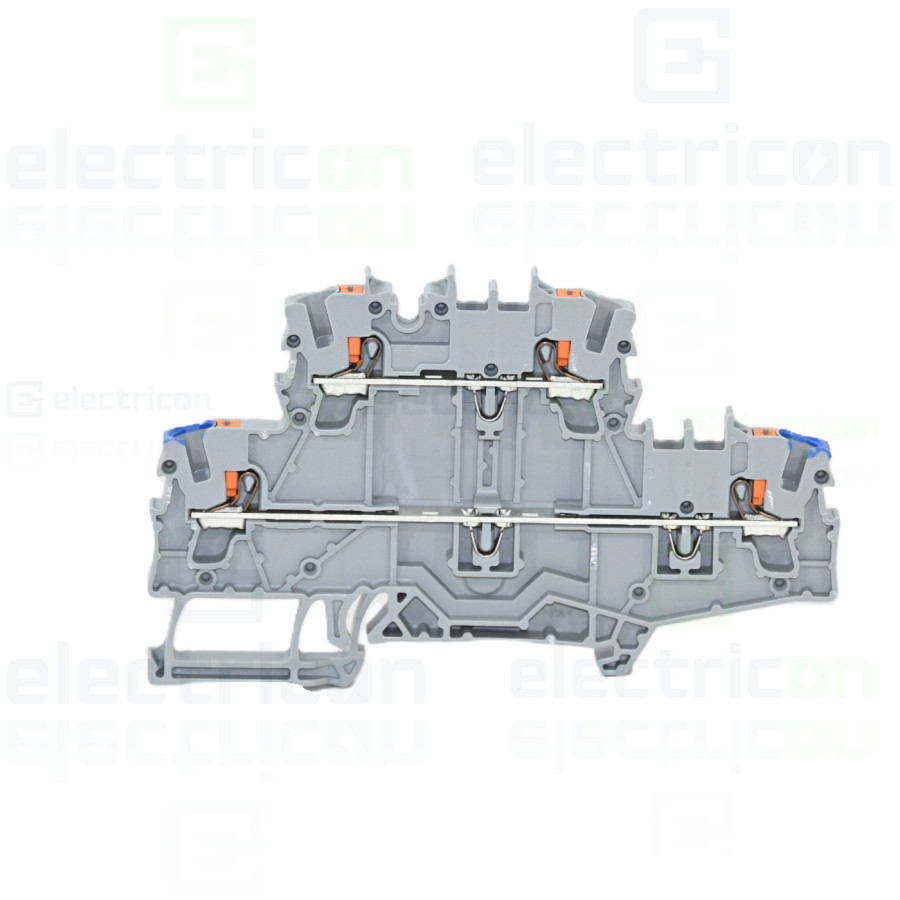 Conector Wago 5 mm² Clema șir, 2 etaje , 2 conexiuni, 2,5 mm²,gri,CAGE CLAMP, Wago, 2202-2702 – montaj rapid și sigur în aplicaț