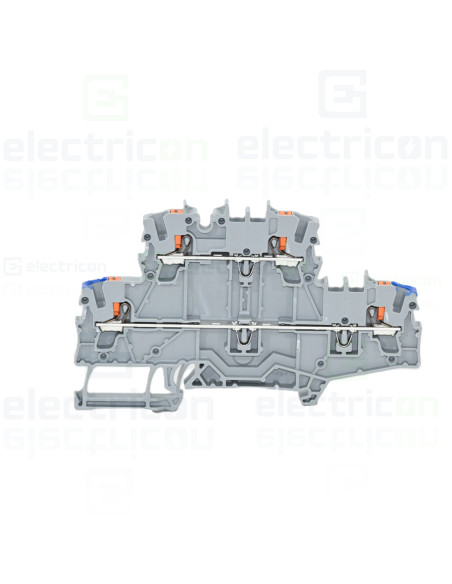 Conector Wago 5 mm² Clema șir, 2 etaje , 2 conexiuni, 2,5 mm²,gri,CAGE CLAMP, Wago, 2202-2702 – montaj rapid și sigur în aplicaț