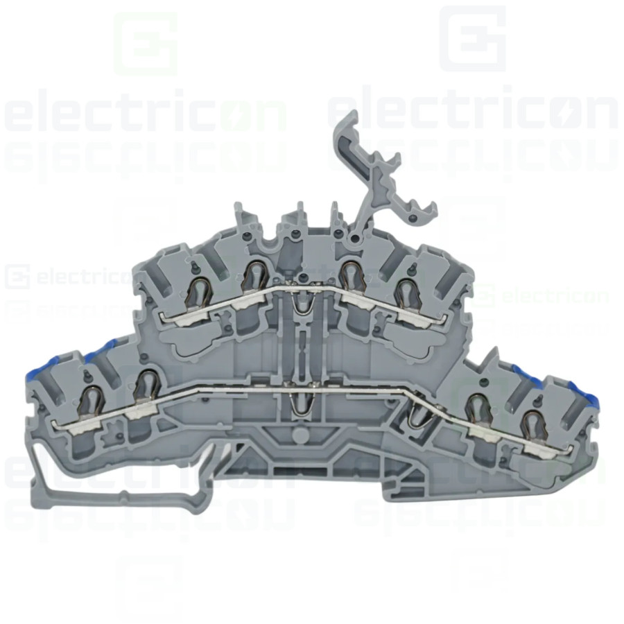 Conector Wago 5 mm² Clema șir, 2 etaje , 4 conexiuni, 2,5 mm²,gri,CAGE CLAMP, Wago, 2002-2432 – montaj rapid și sigur în aplicaț