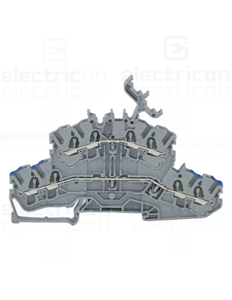 Conector Wago 5 mm² Clema șir, 2 etaje , 4 conexiuni, 2,5 mm²,gri,CAGE CLAMP, Wago, 2002-2432 – montaj rapid și sigur în aplicaț