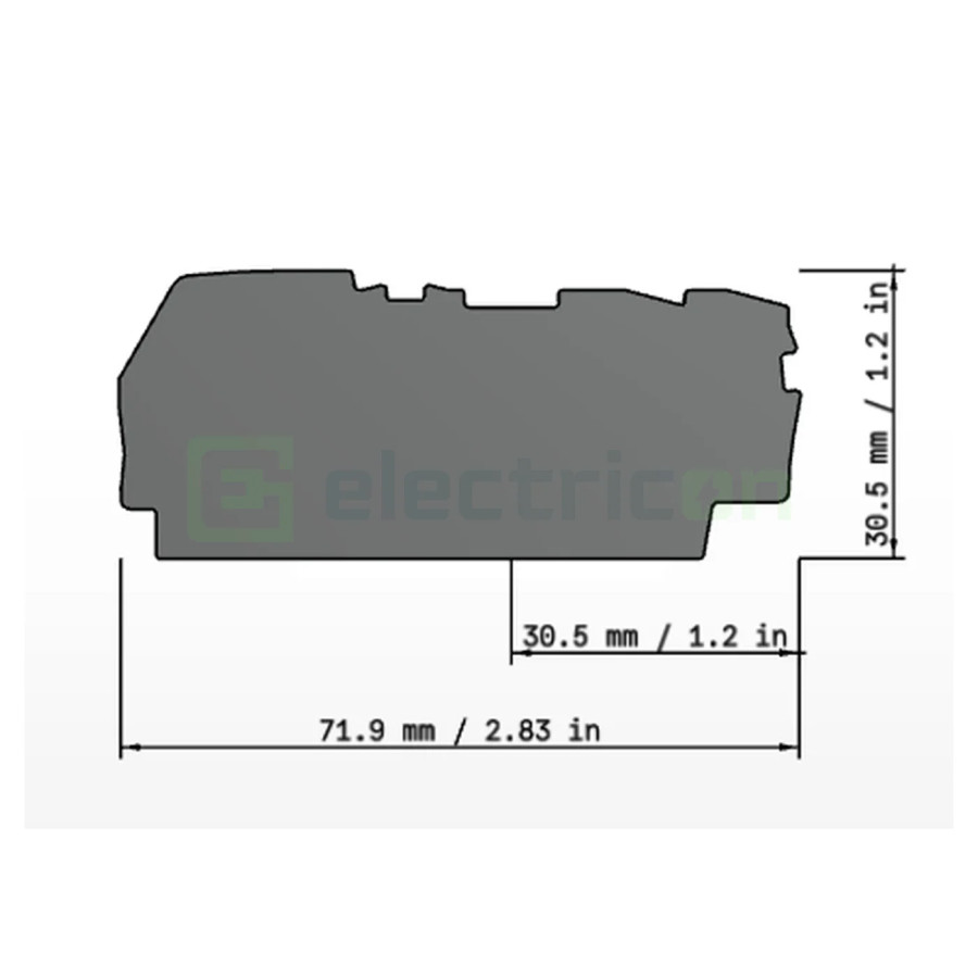 Conector Wago Element terminal pentru cleme sir seria Wago 2102 (3 conexiuni), gri, grosime 0.8mm, Wago, 2102-1391 – montaj rapi