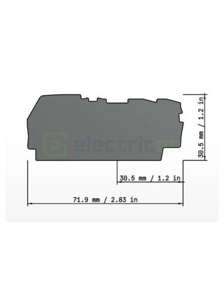 Conector Wago Element terminal pentru cleme sir seria Wago 2102 (3 conexiuni), gri, grosime 0.8mm, Wago, 2102-1391 – montaj rapi