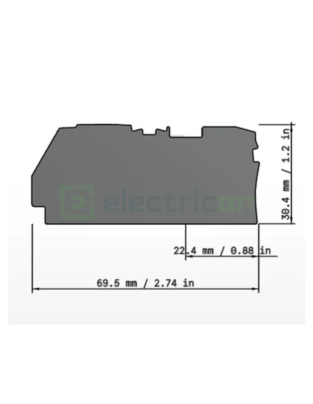 Conector Wago Element terminal pentru cleme sir seria Wago 2104 (2 conexiuni), gri, grosime 1mm, Wago, 2104-1291 – montaj rapid 