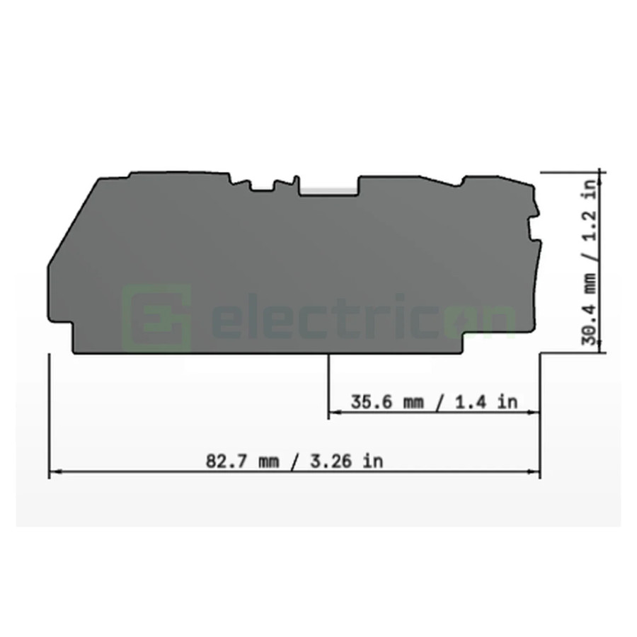 Conector Wago Element terminal pentru cleme sir seria Wago 2104 (3 conexiuni), gri, grosime 1mm, Wago, 2104-1391 – montaj rapid 
