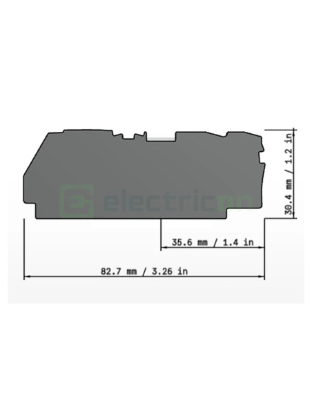 Conector Wago Element terminal pentru cleme sir seria Wago 2104 (3 conexiuni), gri, grosime 1mm, Wago, 2104-1391 – montaj rapid 