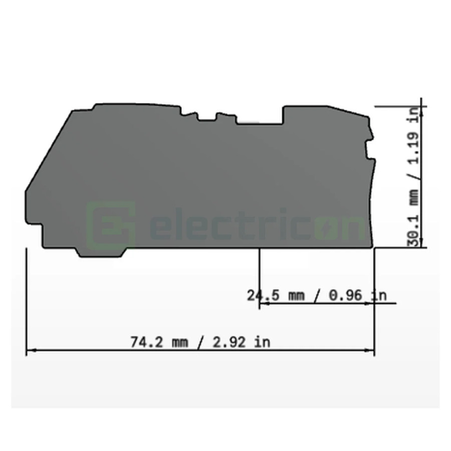Conector Wago Element terminal pentru cleme sir seria Wago 2106 (2 conexiuni), gri, grosime 1mm, Wago, 2106-1291 – montaj rapid 